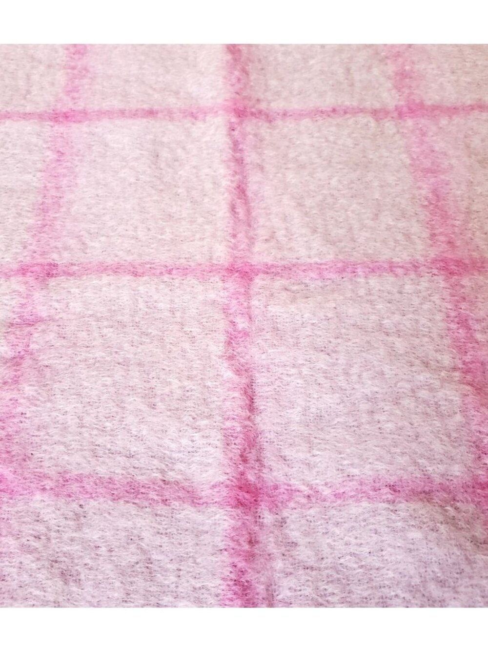 VTG Avoca Ireland 70% Mohair 30% Wool Throw 59x39" Blanket Pink Plaid Soft Cozy